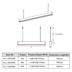 LIGNES52 60cm 18W Blanc