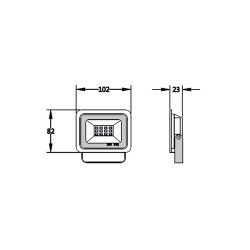 Projecteur 10W Ultra plat Noir