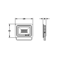 Projecteur 30W Ultra plat Noir